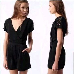 Silence + Noise black romper women’s medium studded romper